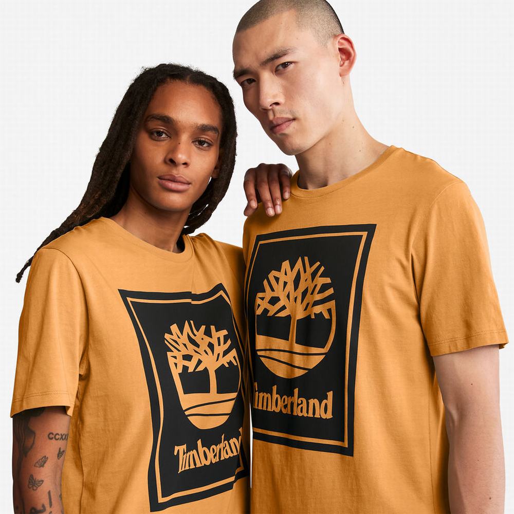 Timberland Stack Logo Tişört Kadın Sarı | TR-1792M