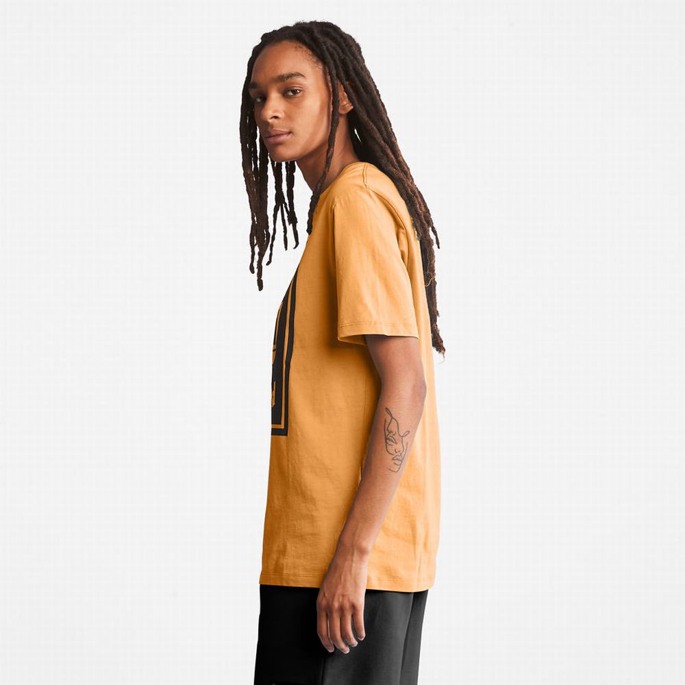Timberland Stack Logo Tişört Kadın Sarı | TR-1792M