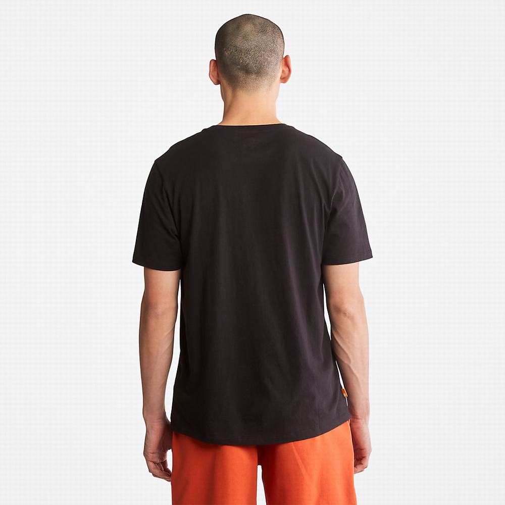Timberland Stack Logo Tişört Kadın Siyah Beyaz | TR-8105G