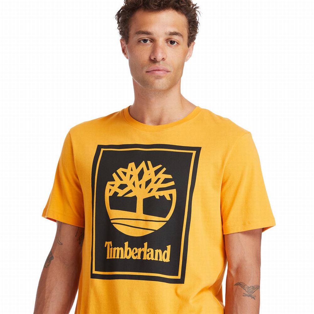 Timberland Stack Logo Tişört Kadın Turuncu | TR-7820F