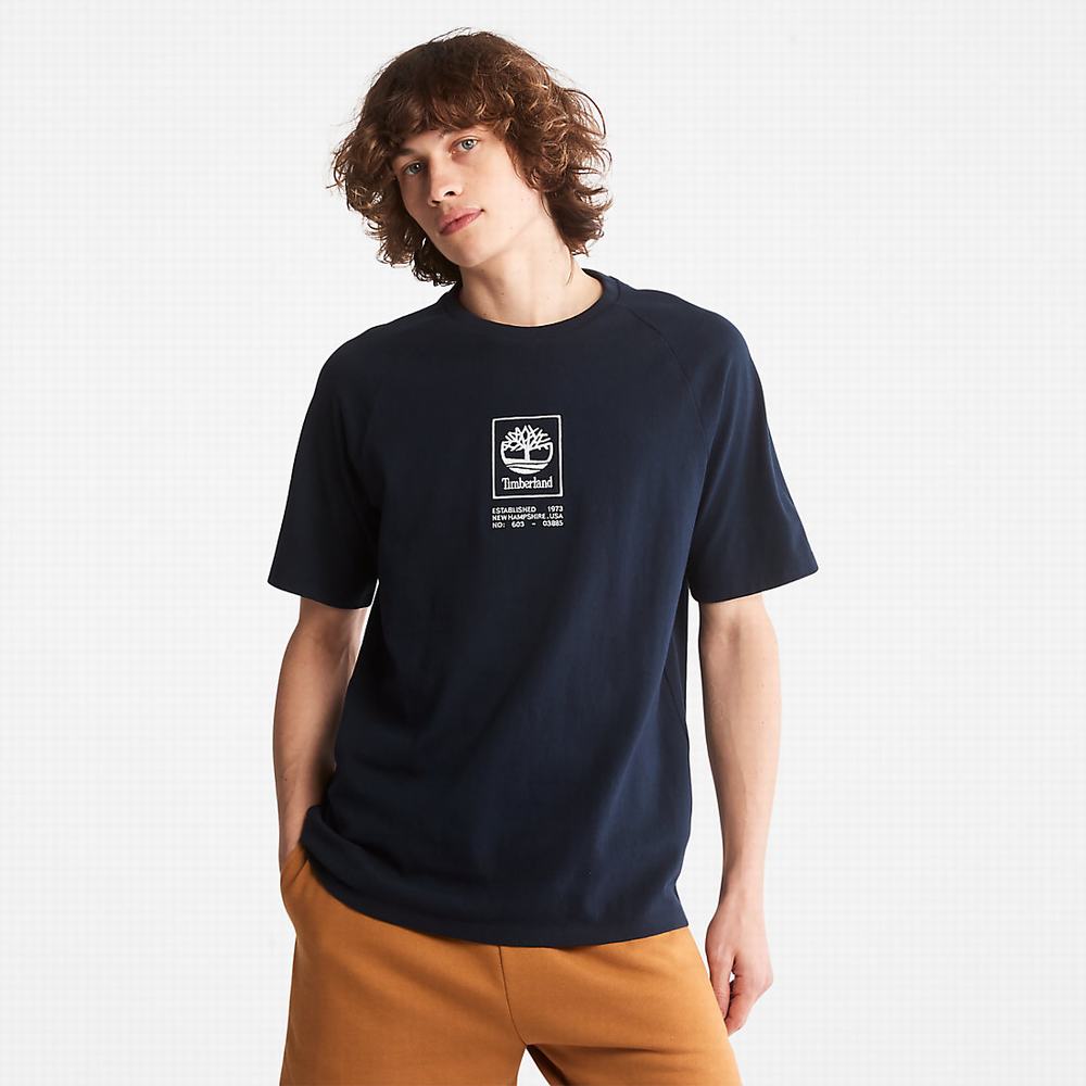 Timberland Stacked Logo Tişört Kadın Lacivert | TR-7218H