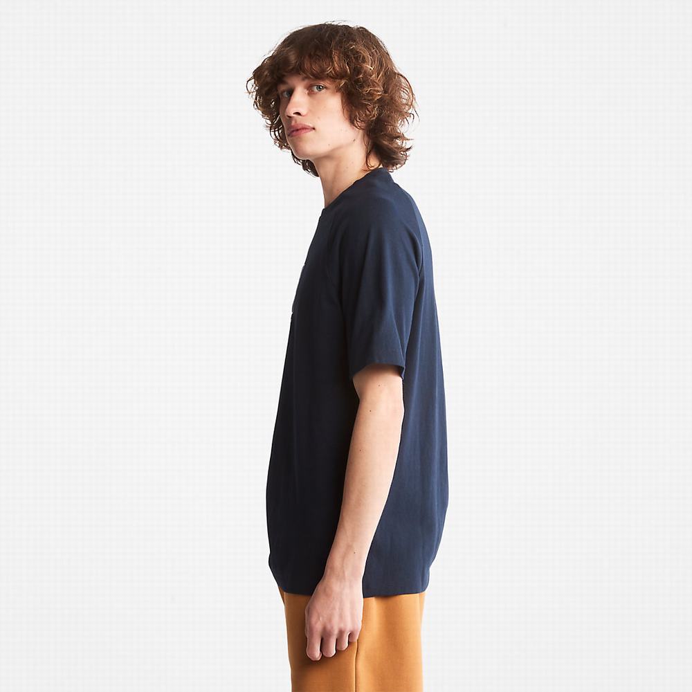 Timberland Stacked Logo Tişört Kadın Lacivert | TR-7218H