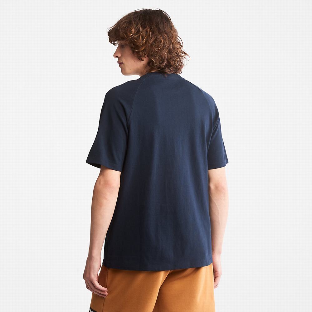 Timberland Stacked Logo Tişört Kadın Lacivert | TR-7218H