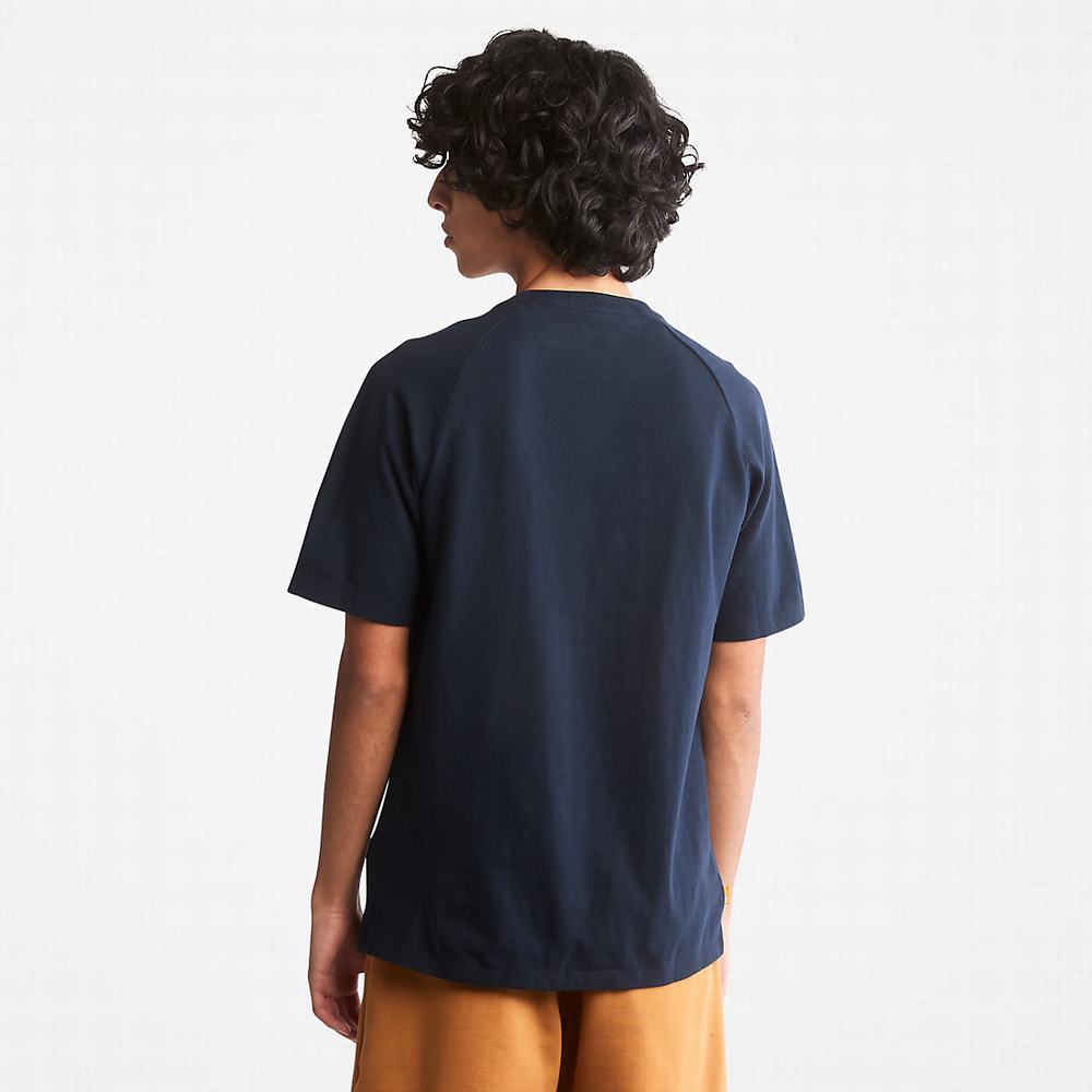 Timberland Stacked Logo Tişört Kadın Lacivert | TR-7218H