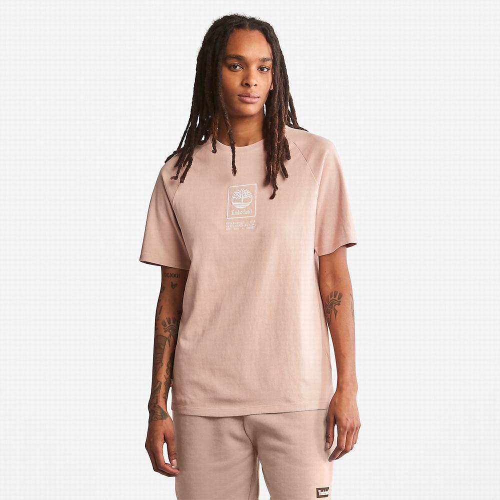 Timberland Stacked Logo Tişört Kadın Pembe | TR-0921J
