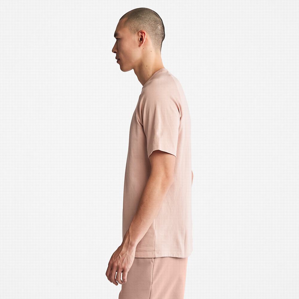 Timberland Stacked Logo Tişört Kadın Pembe | TR-0921J