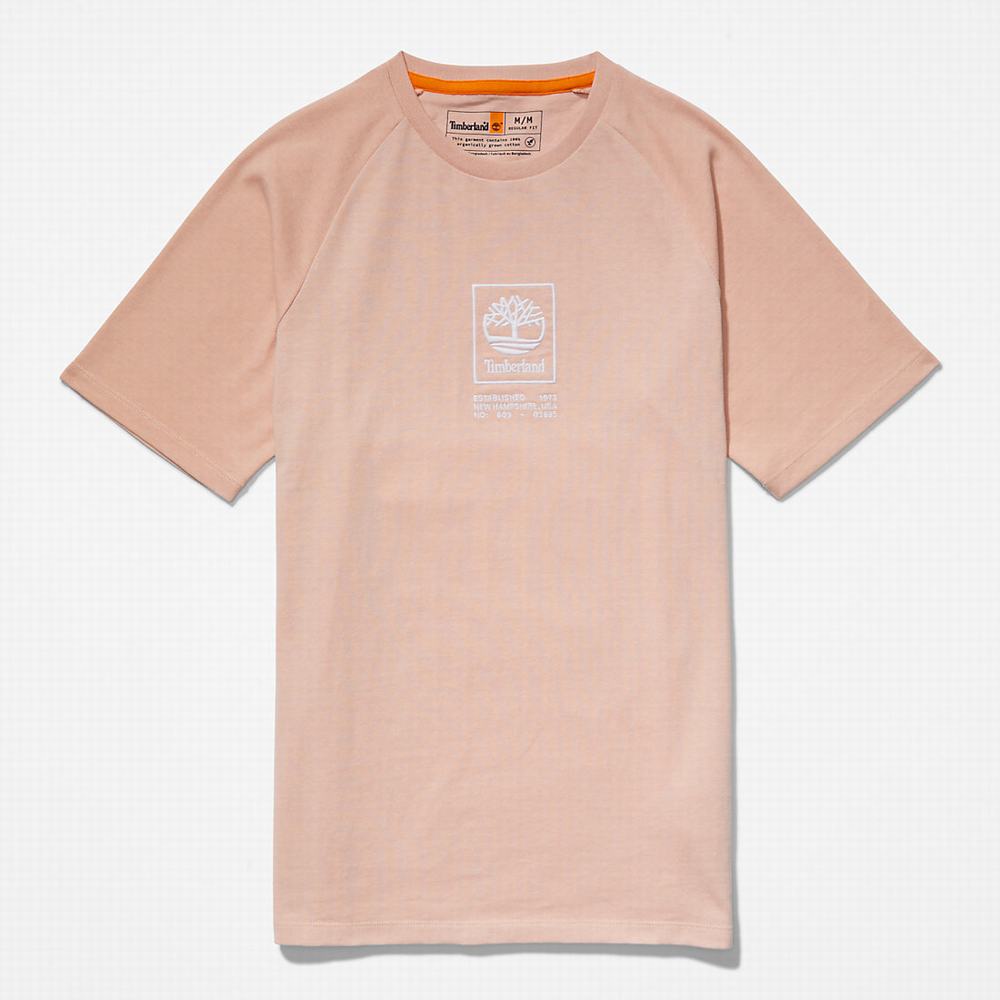 Timberland Stacked Logo Tişört Kadın Pembe | TR-0921J