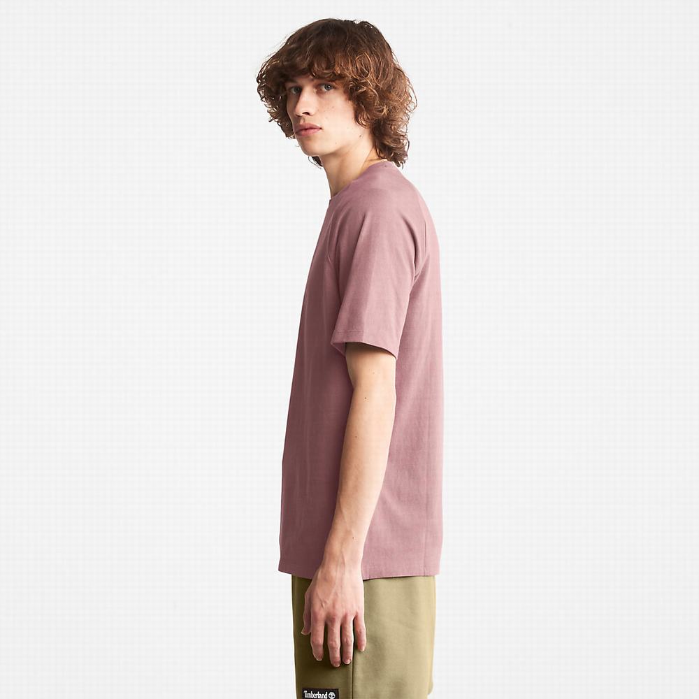 Timberland Stacked Logo Tişört Kadın Pembe | TR-5267G