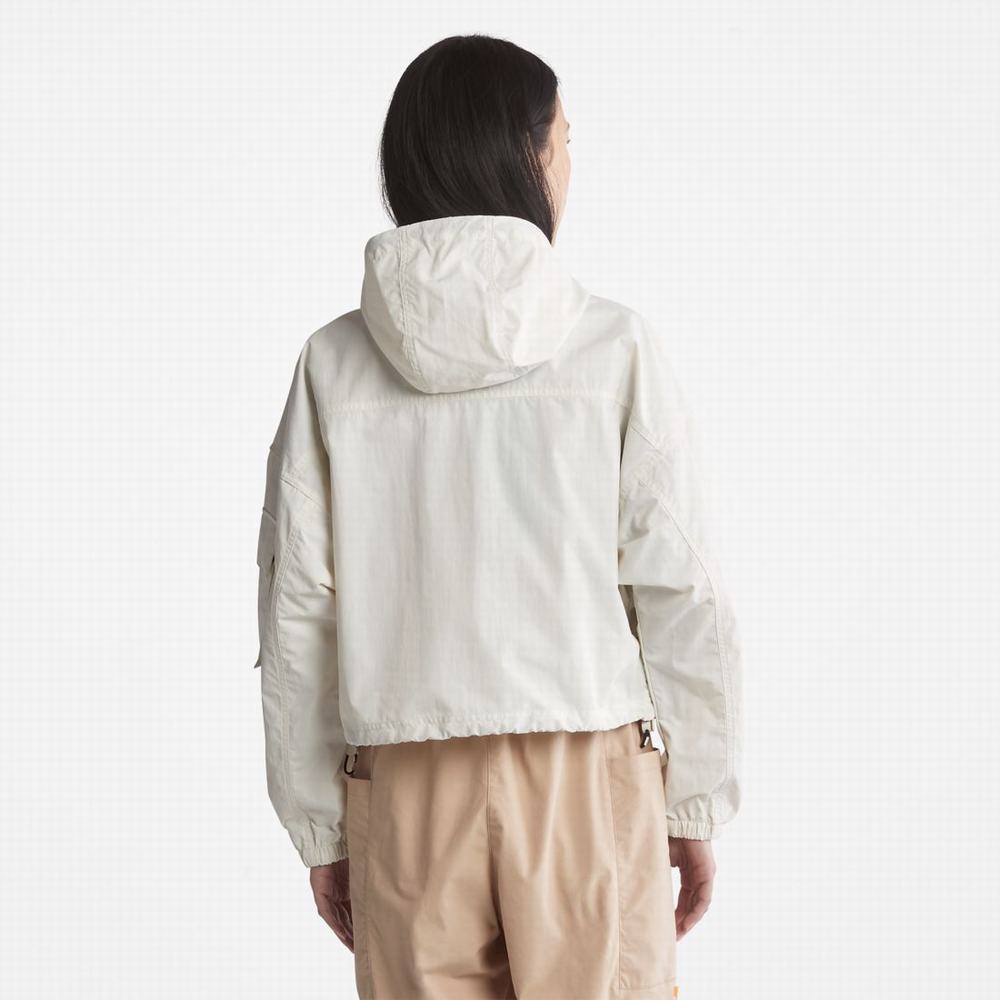 Timberland Su-Repellent Sokak Cropped Anorak Ceket Kadın Beyaz | TR-4026N