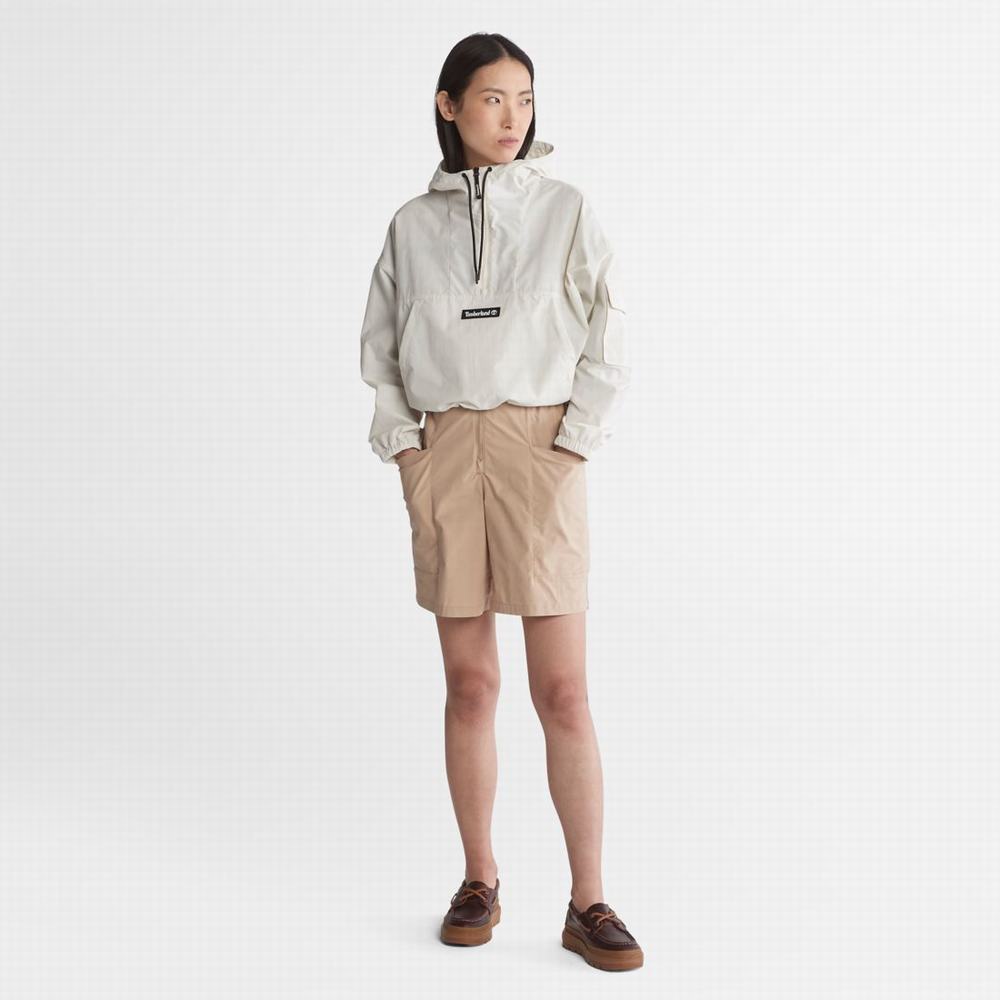 Timberland Su-Repellent Sokak Cropped Anorak Ceket Kadın Beyaz | TR-4026N