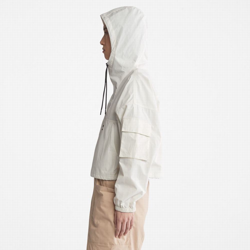 Timberland Su-Repellent Sokak Cropped Anorak Ceket Kadın Beyaz | TR-4026N