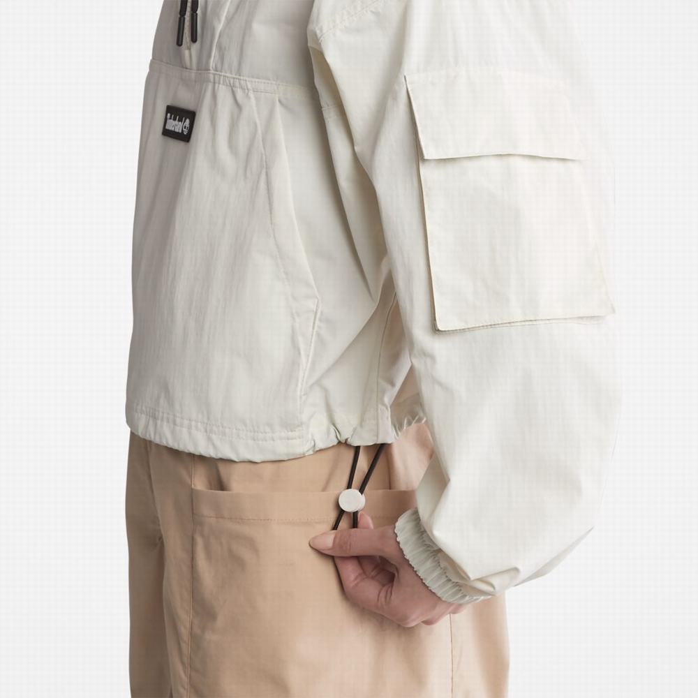 Timberland Su-Repellent Sokak Cropped Anorak Ceket Kadın Beyaz | TR-4026N