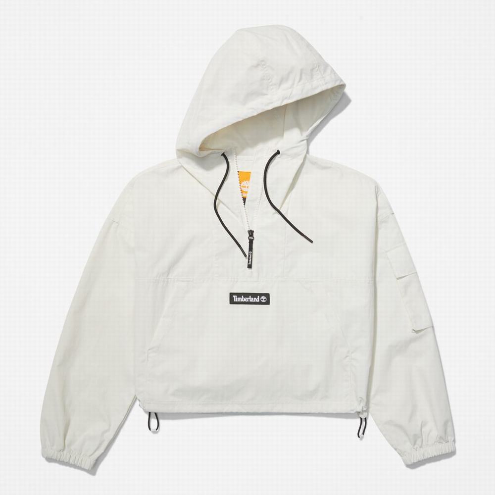 Timberland Su-Repellent Sokak Cropped Anorak Ceket Kadın Beyaz | TR-4026N