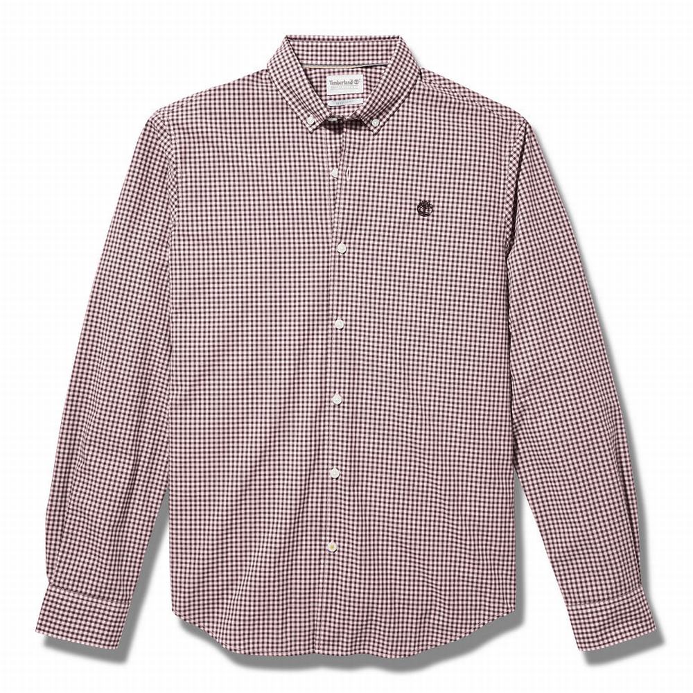 Timberland Suncook River Gingham Gömlek Erkek Bordo | TR-4876B