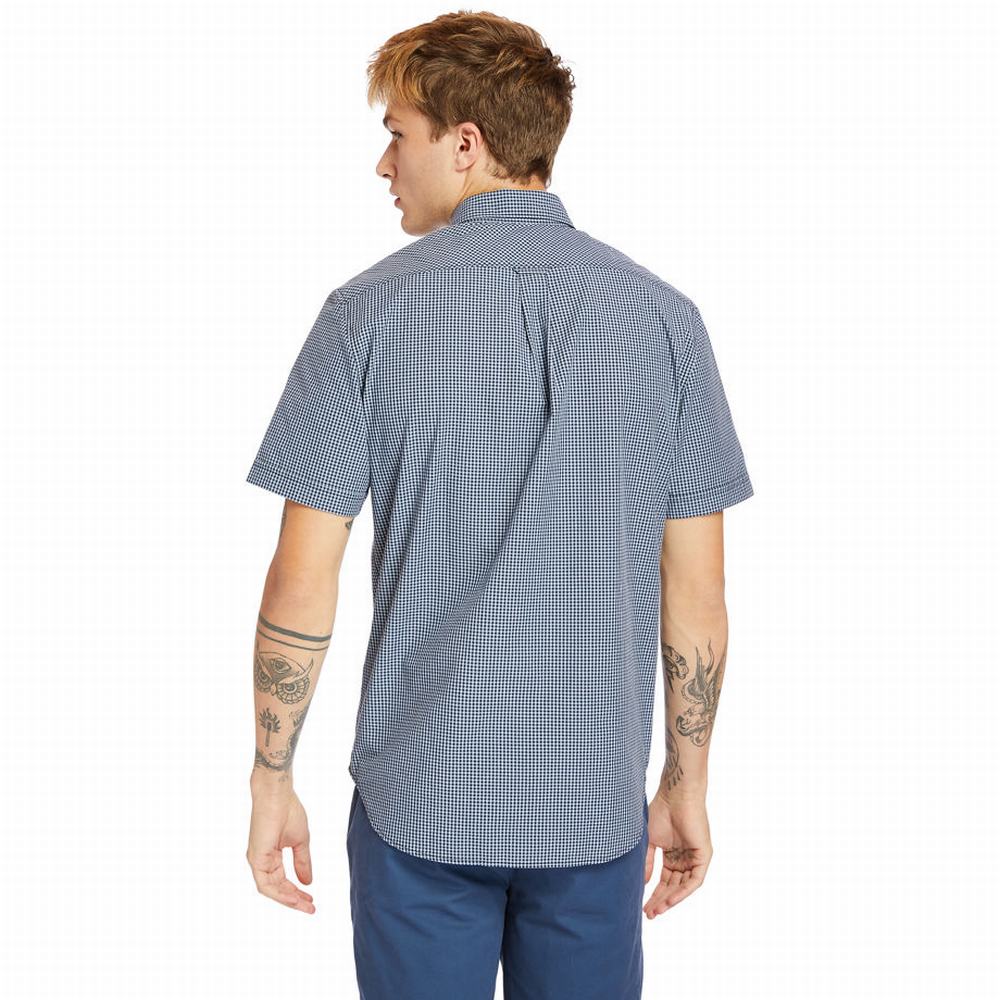 Timberland Suncook River Kısa-Sleeve Poplin Gömlek Erkek Mavi | TR-1904Y