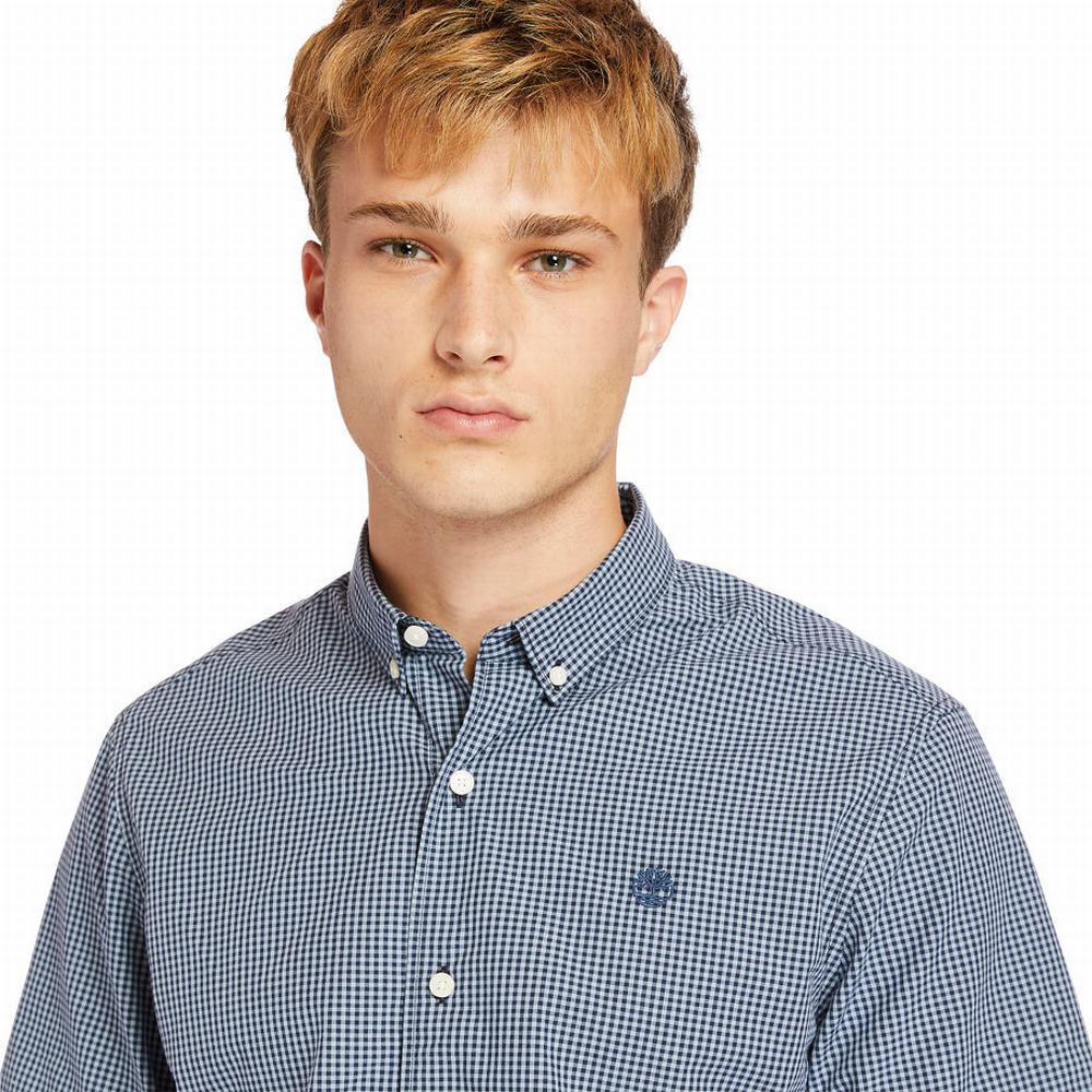 Timberland Suncook River Kısa-Sleeve Poplin Gömlek Erkek Mavi | TR-1904Y