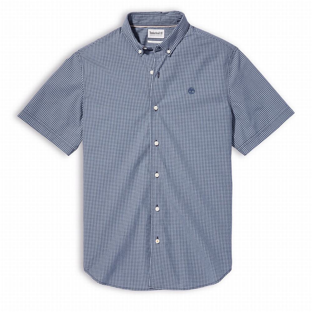 Timberland Suncook River Kısa-Sleeve Poplin Gömlek Erkek Mavi | TR-1904Y