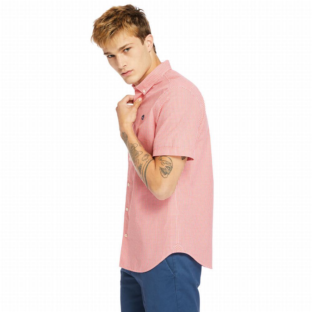 Timberland Suncook River Kısa-Sleeve Poplin Gömlek Erkek Pembe | TR-6215T