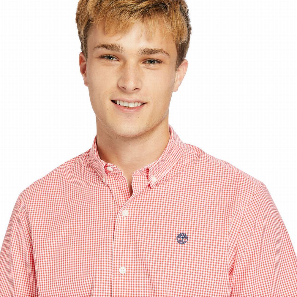 Timberland Suncook River Kısa-Sleeve Poplin Gömlek Erkek Pembe | TR-6215T