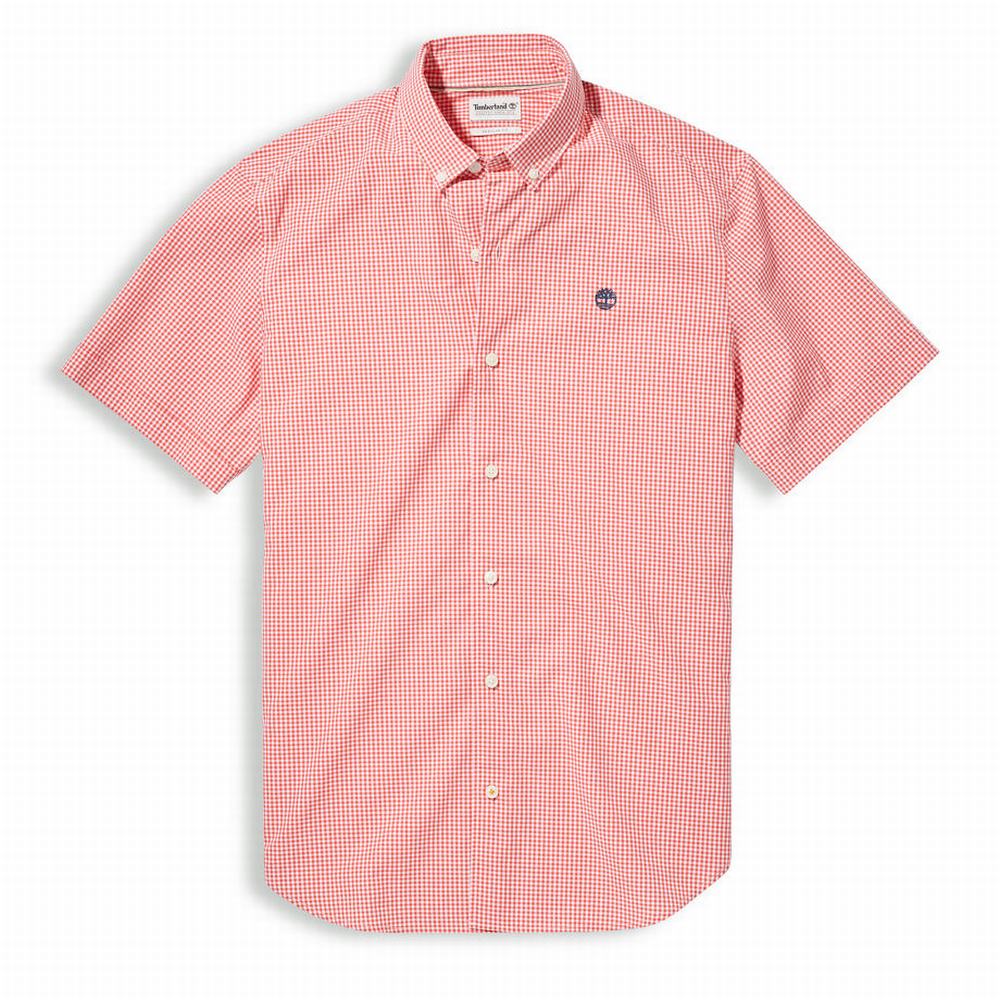 Timberland Suncook River Kısa-Sleeve Poplin Gömlek Erkek Pembe | TR-6215T