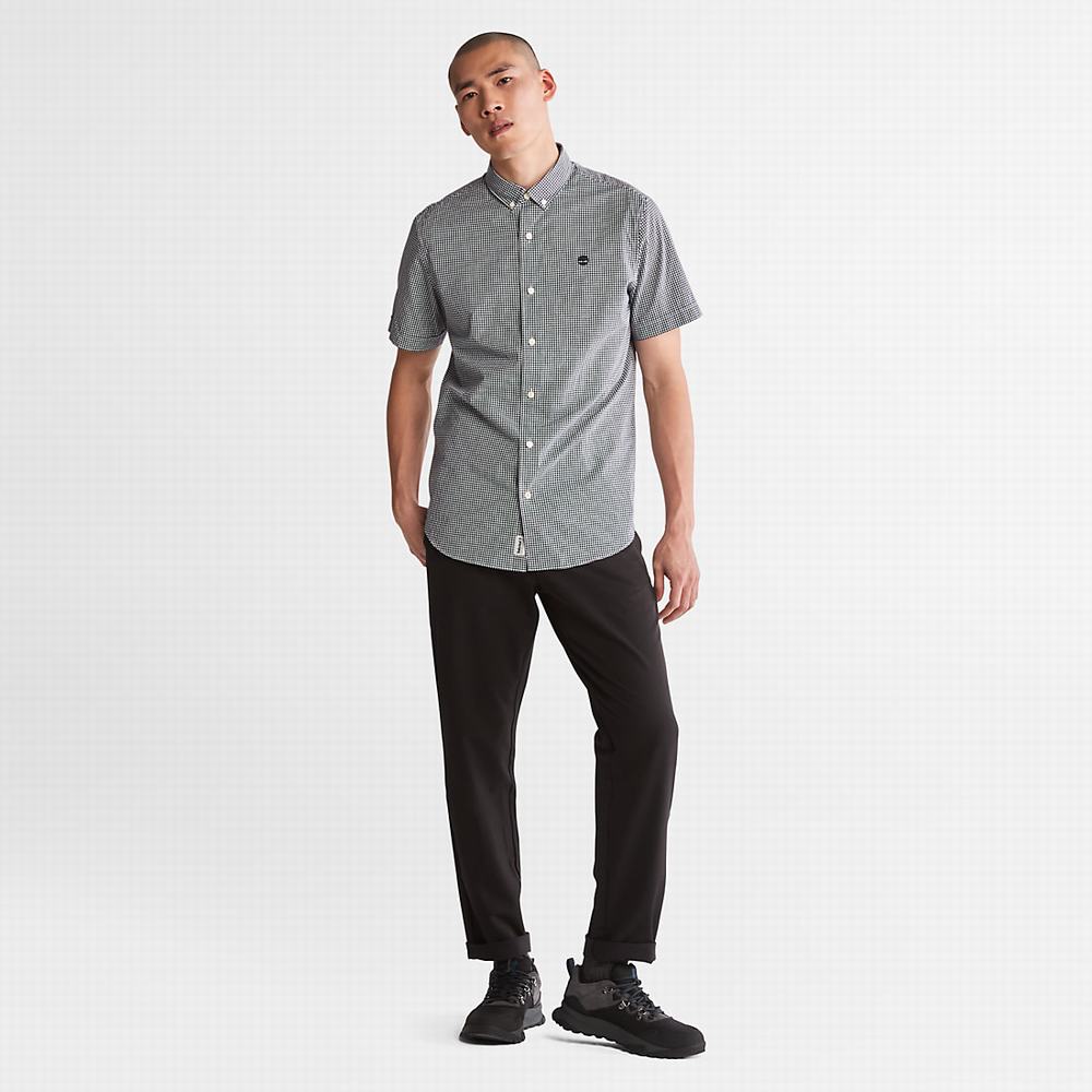 Timberland Suncook River Kısa-Sleeve Poplin Gömlek Erkek Lacivert | TR-6372P