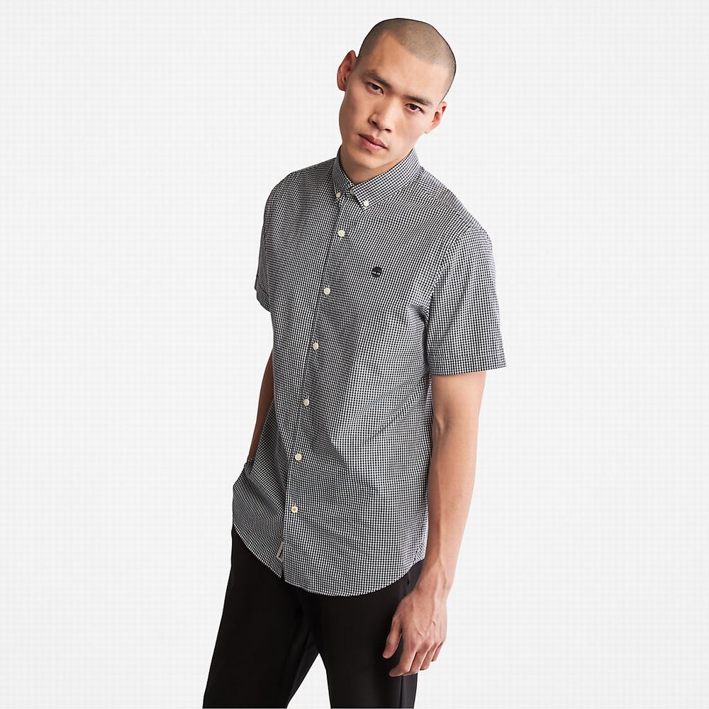 Timberland Suncook River Kısa-Sleeve Poplin Gömlek Erkek Lacivert | TR-6372P