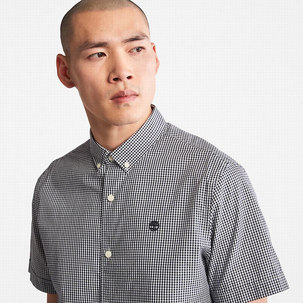 Timberland Suncook River Kısa-Sleeve Poplin Gömlek Erkek Lacivert | TR-6372P