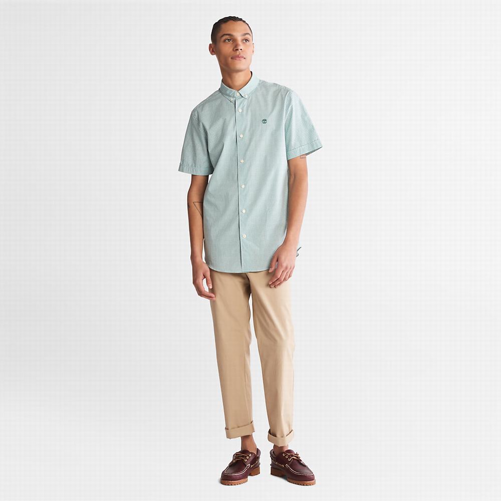 Timberland Suncook River Kısa-Sleeve Poplin Gömlek Erkek Yeşil | TR-8739R