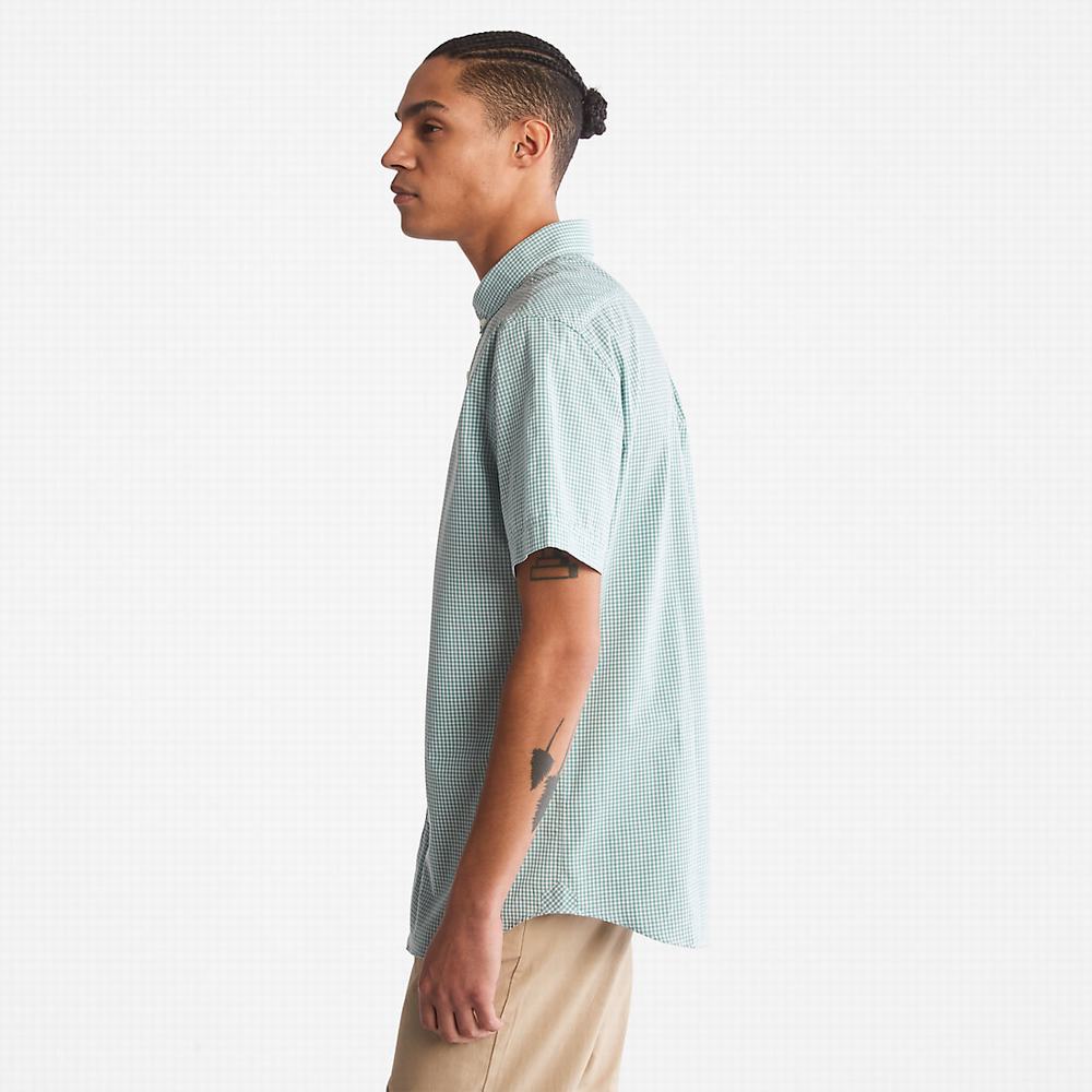 Timberland Suncook River Kısa-Sleeve Poplin Gömlek Erkek Yeşil | TR-8739R