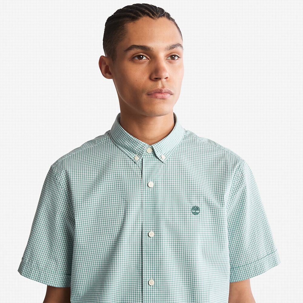 Timberland Suncook River Kısa-Sleeve Poplin Gömlek Erkek Yeşil | TR-8739R