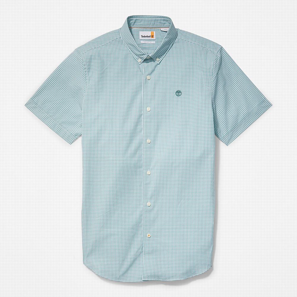 Timberland Suncook River Kısa-Sleeve Poplin Gömlek Erkek Yeşil | TR-8739R
