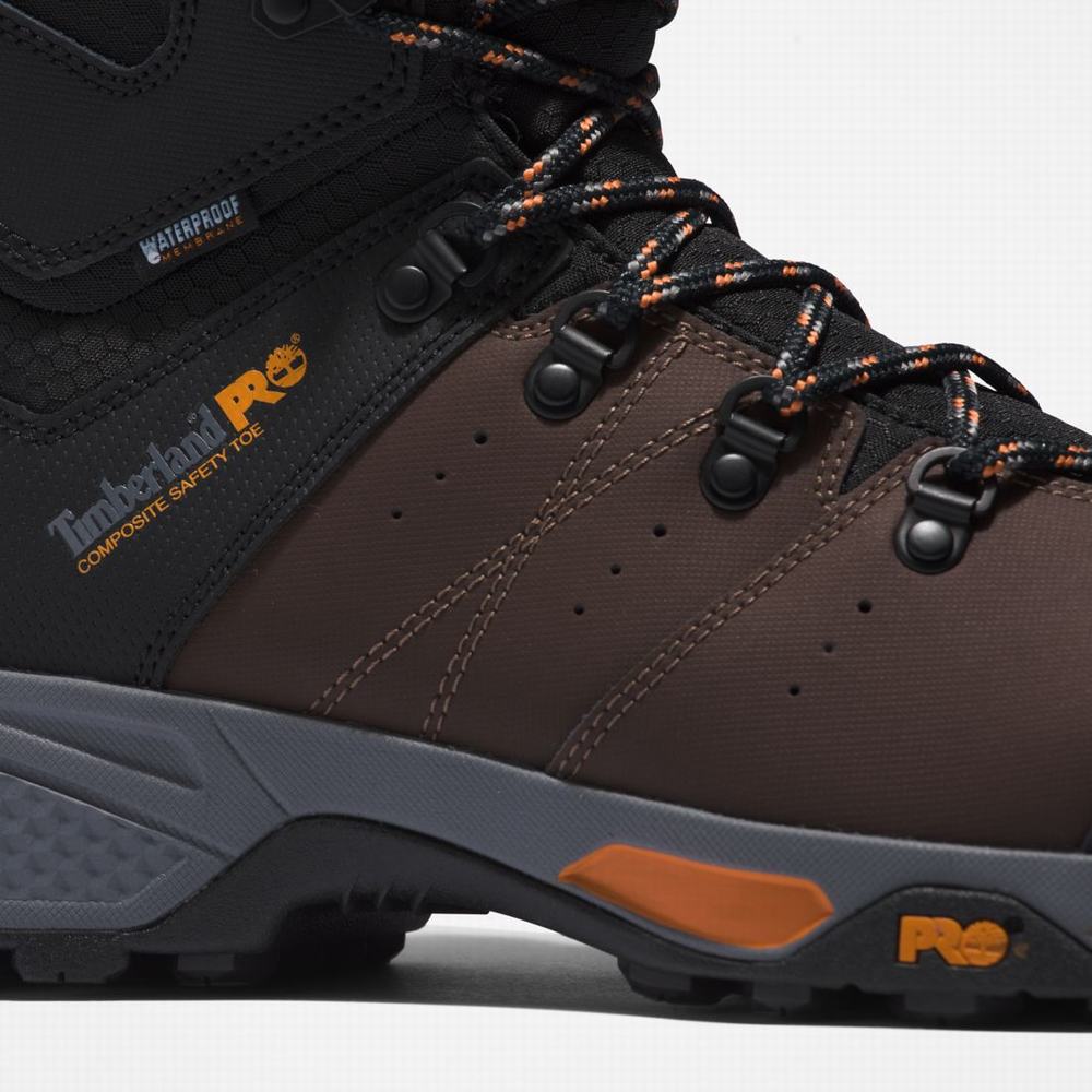 Timberland Switchback Waterproof Comp-Burunlu İş Hikers Iş Botu Erkek Kahverengi Turuncu | TR-7586V