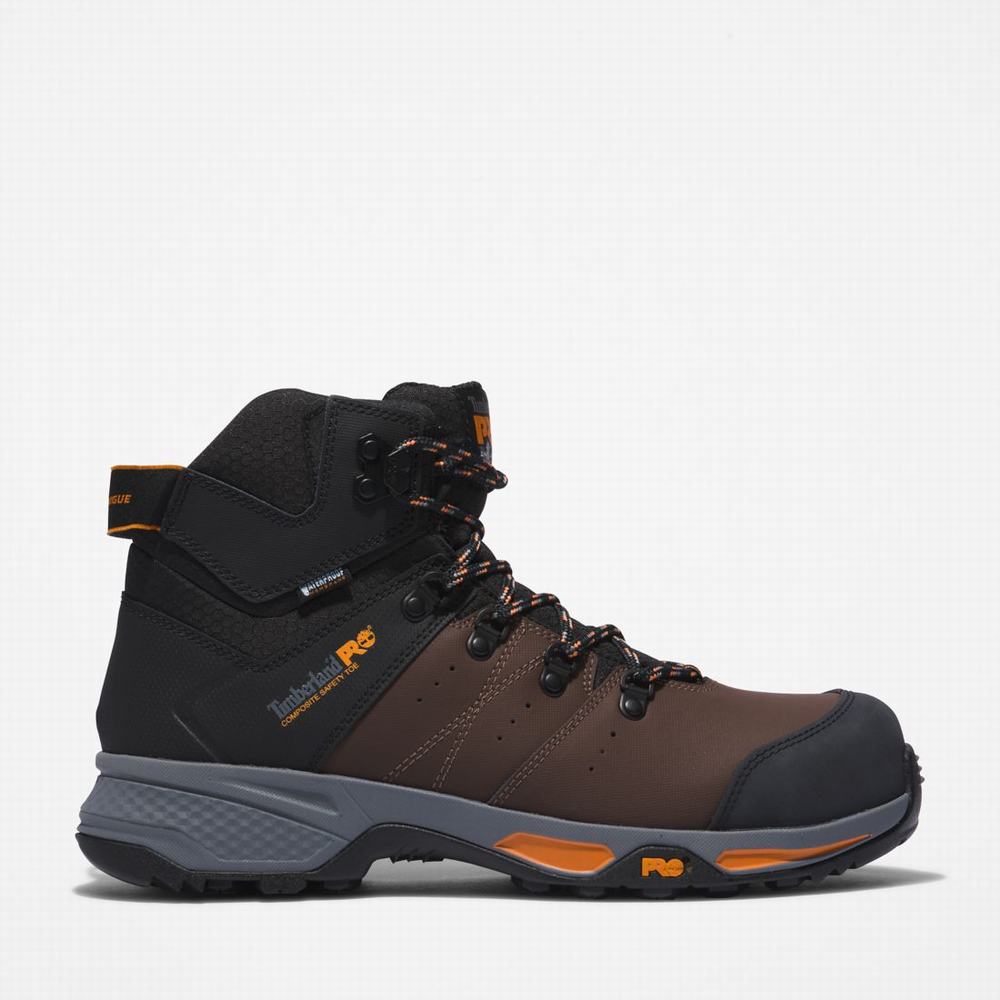 Timberland Switchback Waterproof Comp-Burunlu İş Hikers Iş Botu Erkek Kahverengi Turuncu | TR-7586V
