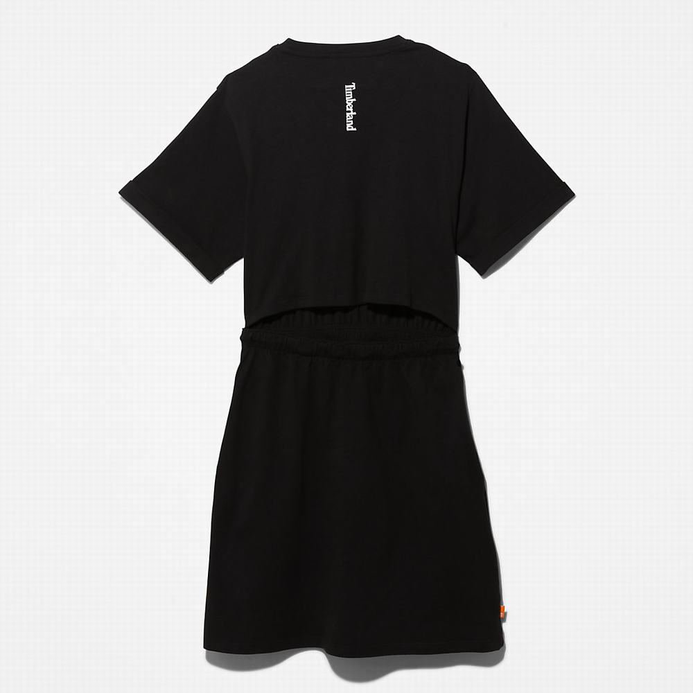 Timberland T-Shirt Elbise Elbise Kadın Siyah | TR-5798Y
