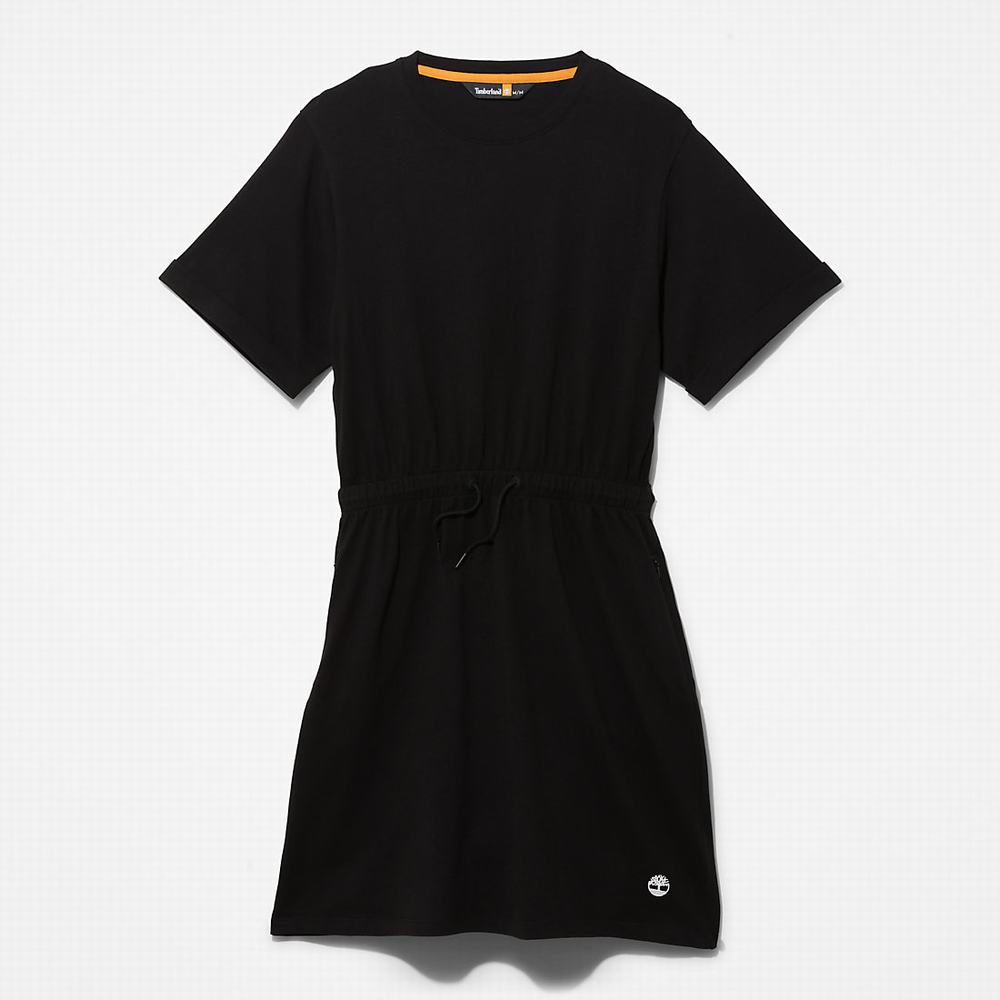 Timberland T-Shirt Elbise Elbise Kadın Siyah | TR-5798Y