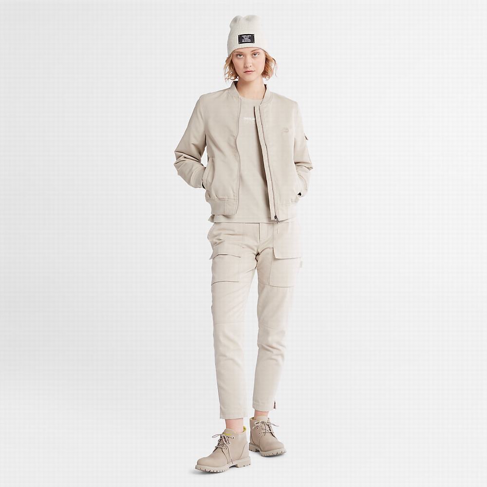 Timberland T-Shirt with Tencel™ x Refibra™ Teknolojileri Tişört Kadın Açık Gri | TR-1859X