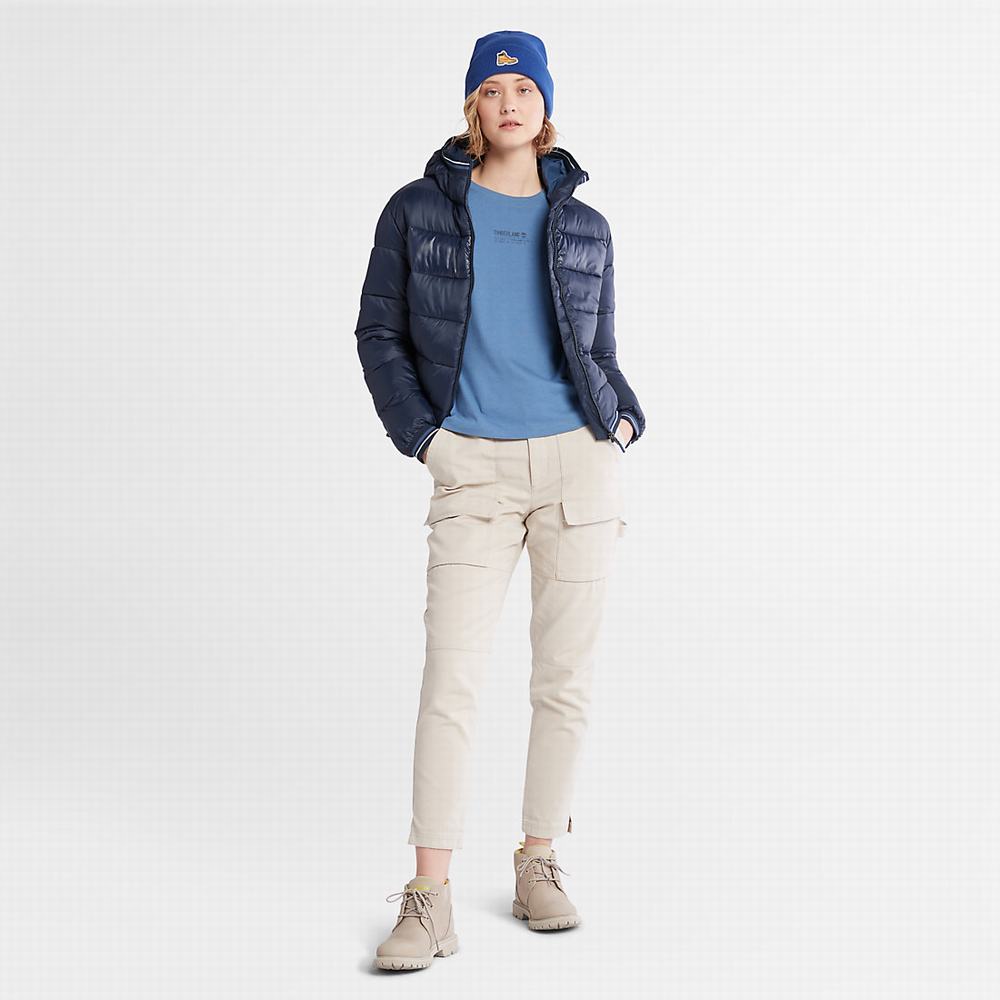 Timberland T-Shirt with Tencel™ x Refibra™ Teknolojileri Tişört Kadın Mavi | TR-4583L