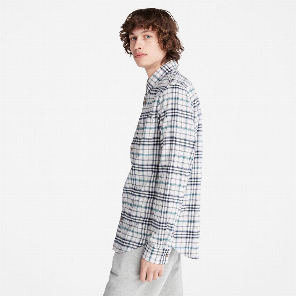 Timberland Tartan Shirt with SolucellAir™ Teknolojileri Gömlek Erkek Beyaz | TR-0153X