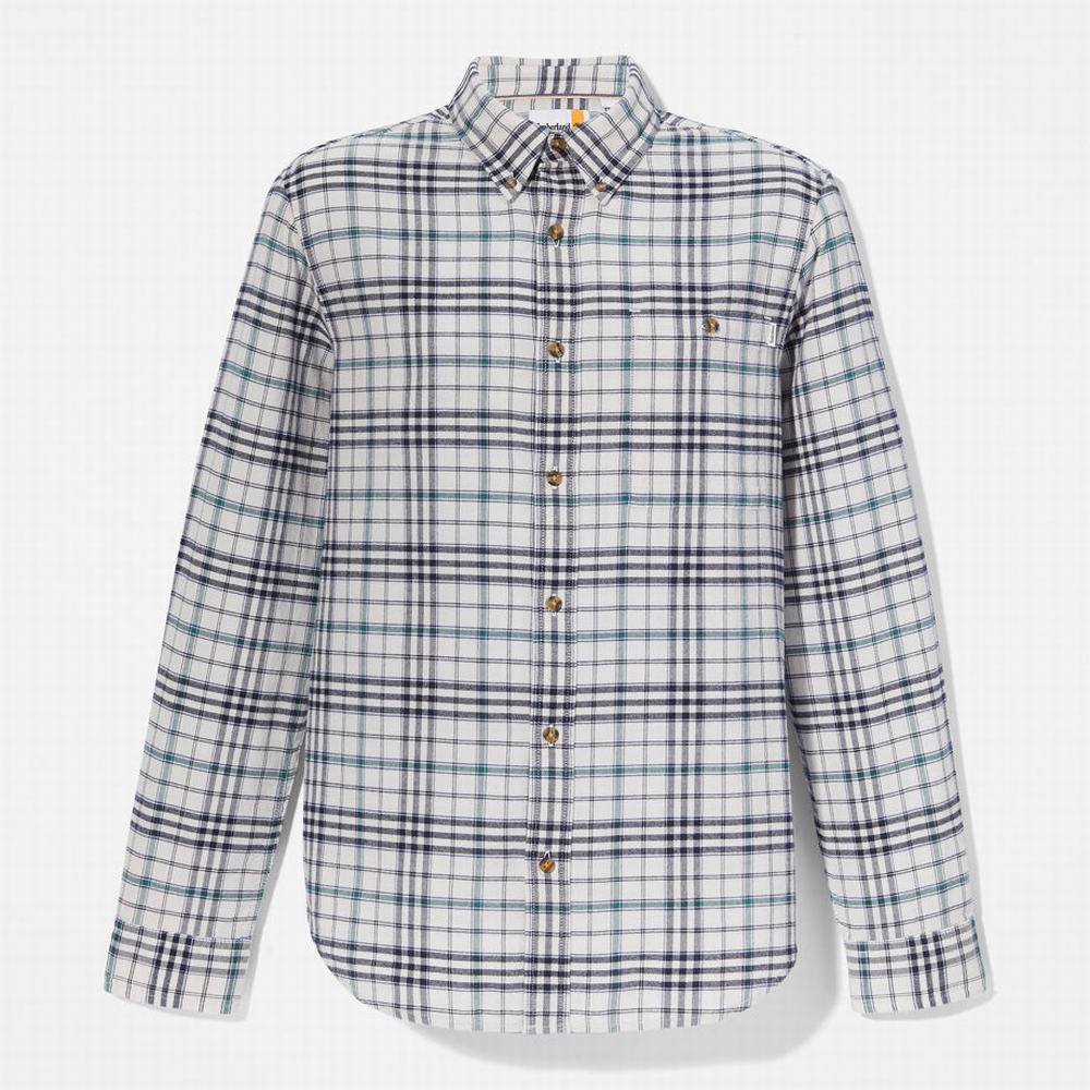 Timberland Tartan Shirt with SolucellAir™ Teknolojileri Gömlek Erkek Beyaz | TR-0153X