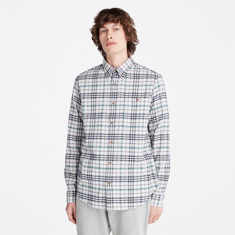 Timberland Tartan Shirt with SolucellAir™ Teknolojileri Gömlek Erkek Beyaz | TR-0153X