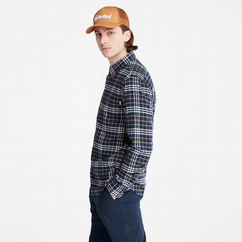Timberland Tartan Shirt with SolucellAir™ Teknolojileri Gömlek Erkek Lacivert | TR-1746C