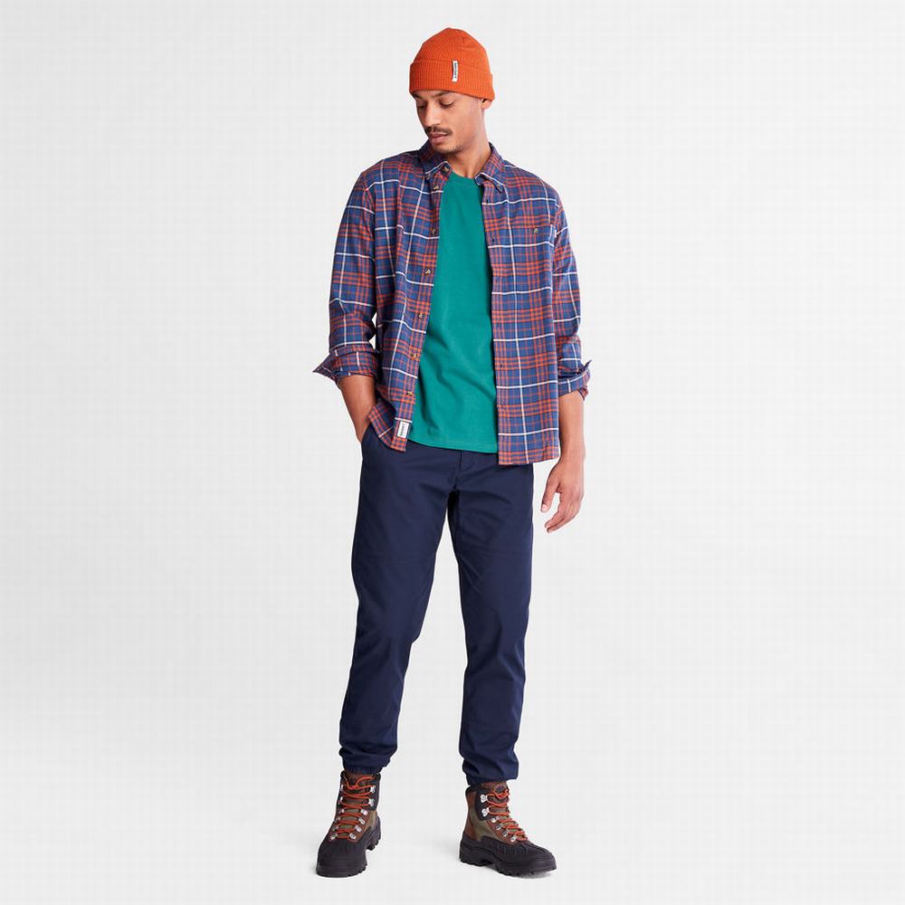 Timberland Tartan Shirt with SolucellAir™ Teknolojileri Gömlek Erkek Mavi | TR-9802N