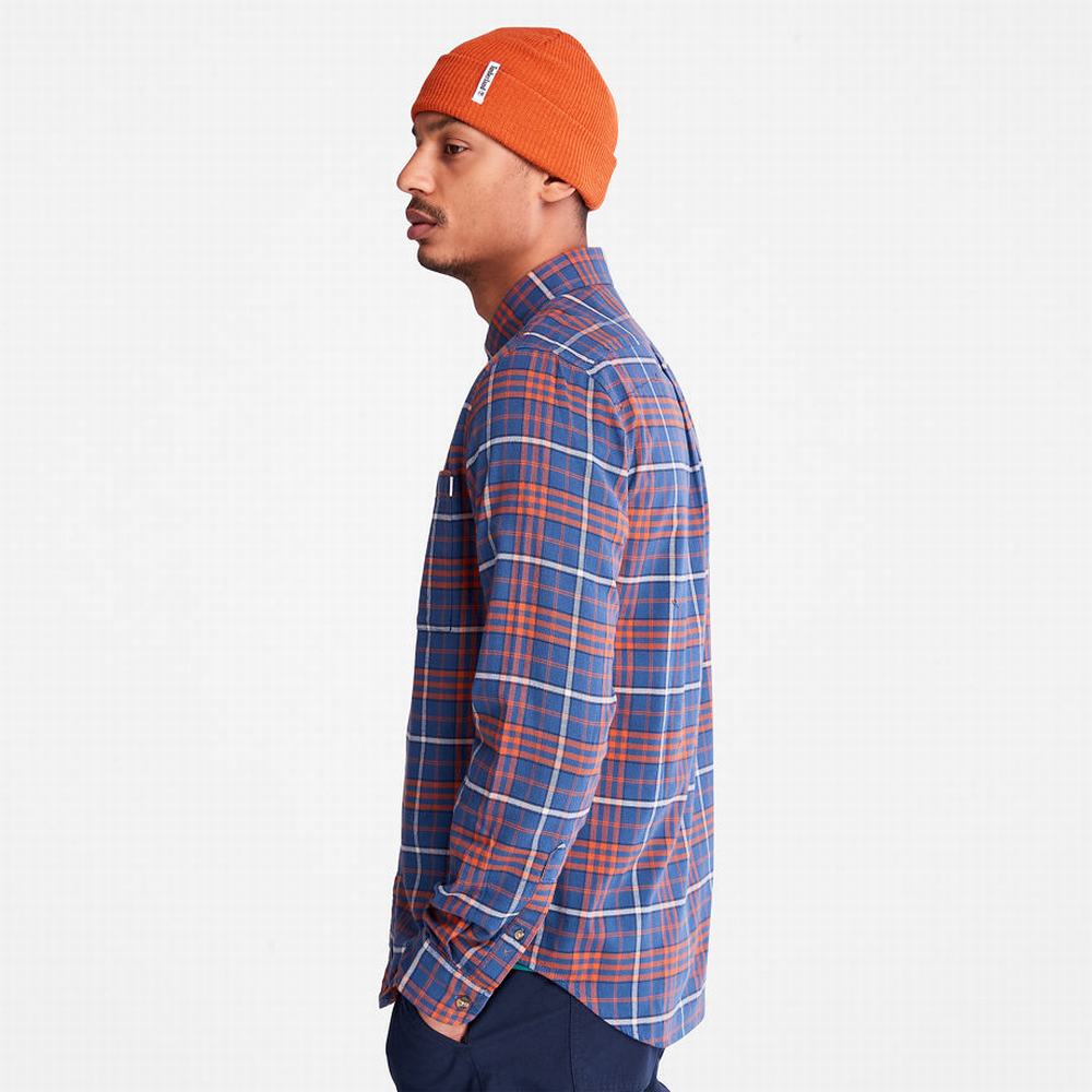 Timberland Tartan Shirt with SolucellAir™ Teknolojileri Gömlek Erkek Mavi | TR-9802N