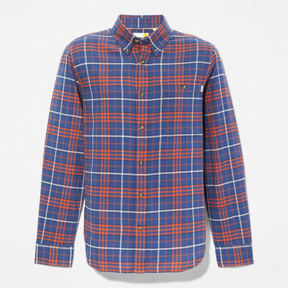 Timberland Tartan Shirt with SolucellAir™ Teknolojileri Gömlek Erkek Mavi | TR-9802N