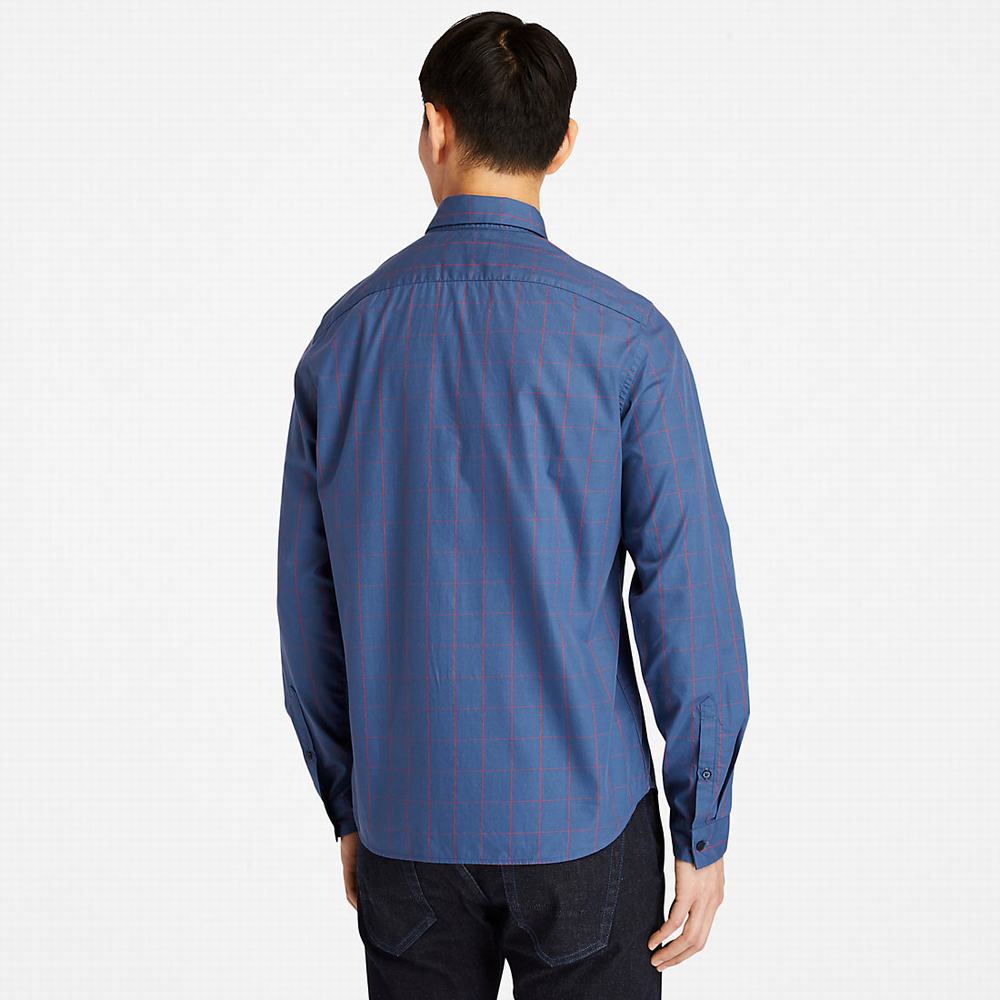 Timberland Tencel™ Check Gömlek Erkek Mavi | TR-8607C