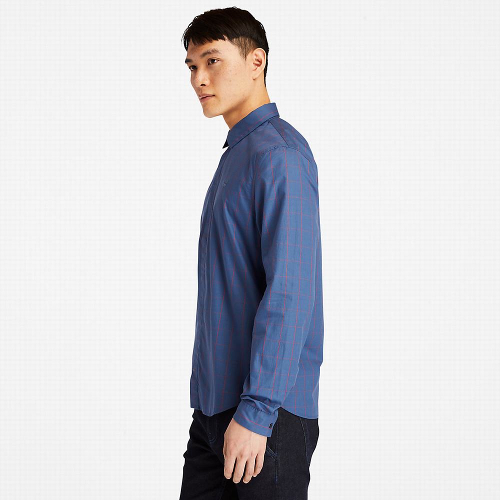 Timberland Tencel™ Check Gömlek Erkek Mavi | TR-8607C