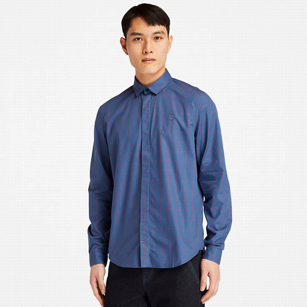 Timberland Tencel™ Check Gömlek Erkek Mavi | TR-8607C
