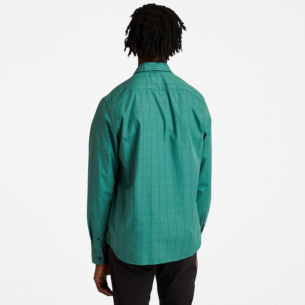 Timberland Tencel™ Check Gömlek Erkek Yeşil | TR-8261X