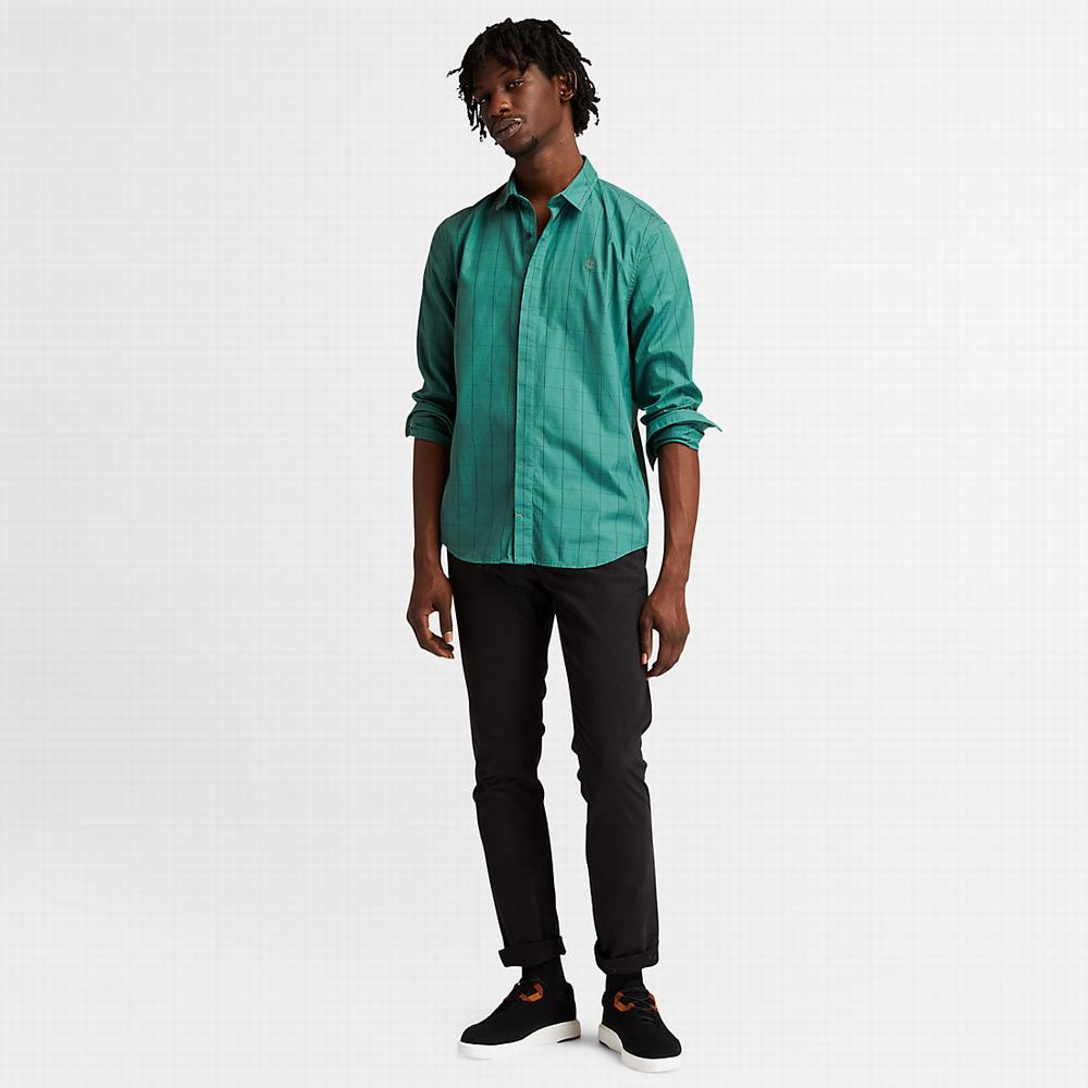 Timberland Tencel™ Check Gömlek Erkek Yeşil | TR-8261X