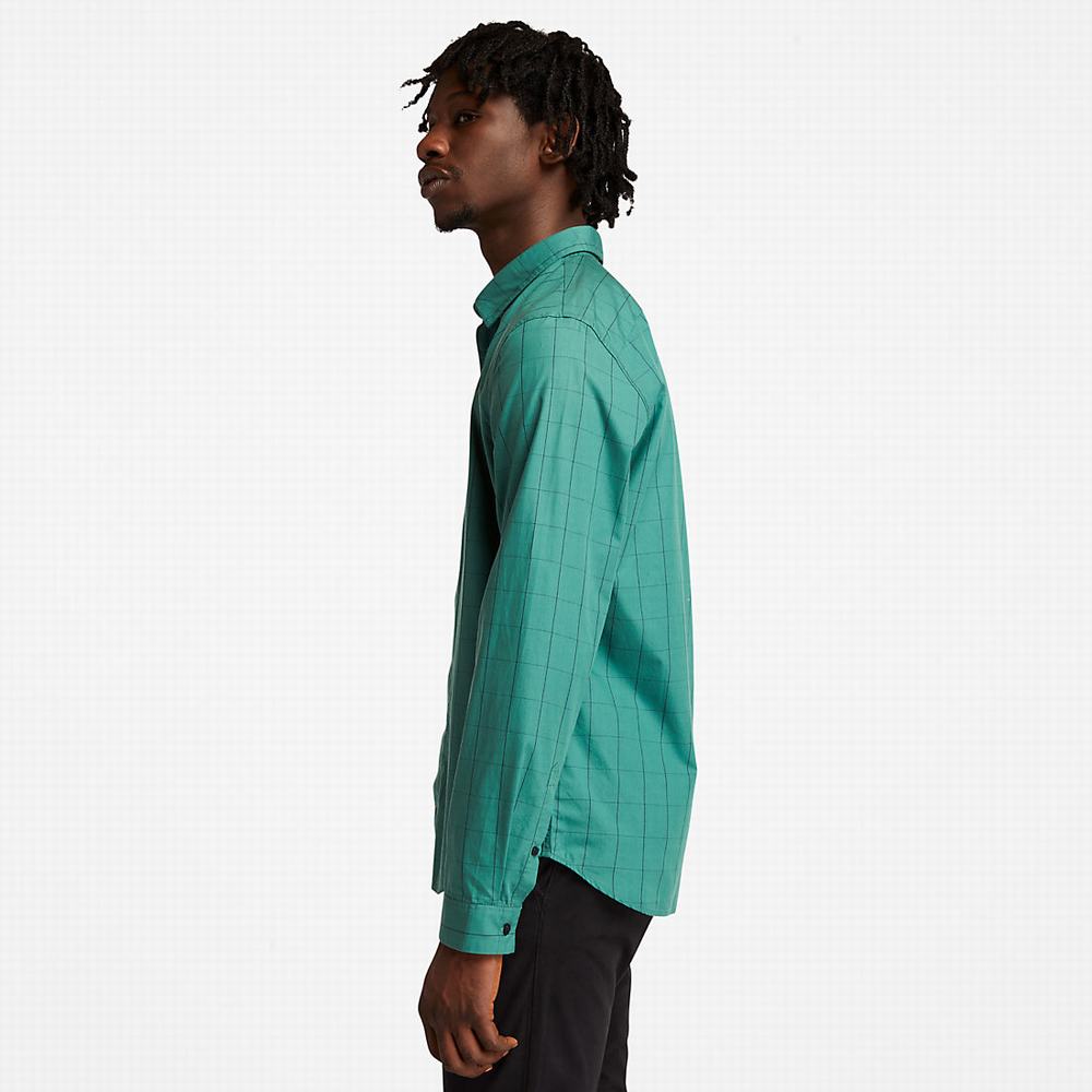 Timberland Tencel™ Check Gömlek Erkek Yeşil | TR-8261X